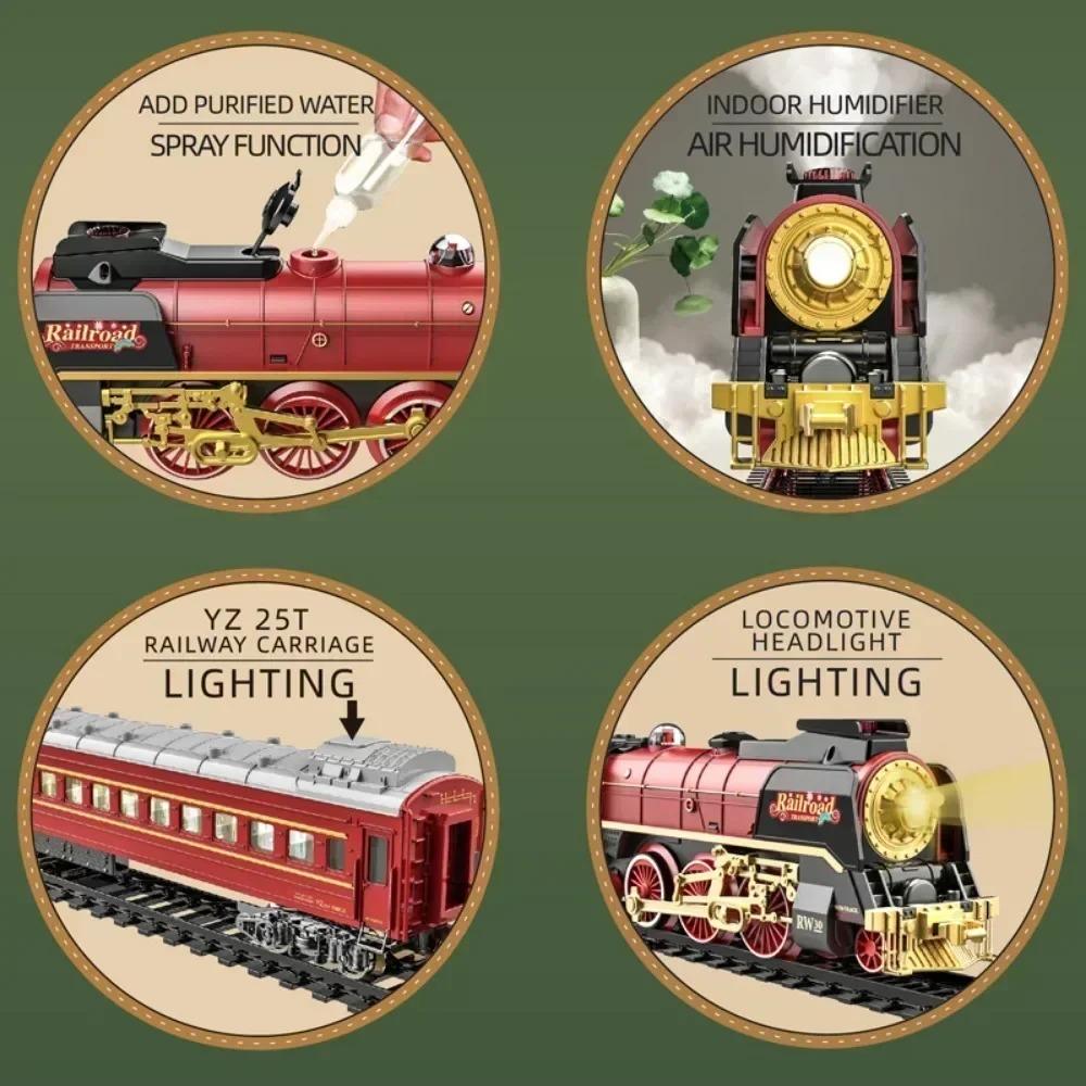 Klassische Fernbedienung Elektrische Eisenbahn Spielzeug Schienen Simulation Dampfschienen Zugmodell Lichter Spielzeug Weihnachtsgeschenk
