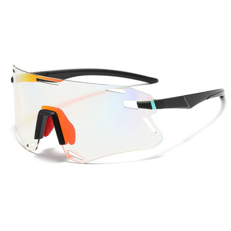 TR Frame Windproof Cycling Sunglasses Men Women UV400 Polarized Sport Glasses With Photochromic Lenses HD19568 Black Frame Red Lens