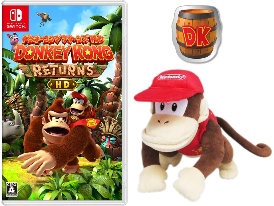 Donkey Kong Country Returns HD - Switch + Diddy Kong Plush Toy [Amazon.co.jp Exclusive Bonus] Includes Original Design Pin Badge