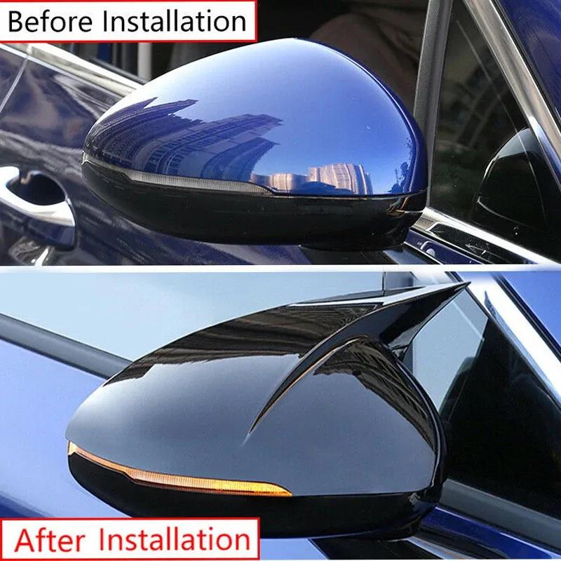For KIA K5 Optima   ABS Car Rearview Side Mirror Cover Wing Cap Exterior Door Housing Shell Trim Adhesive Sticker