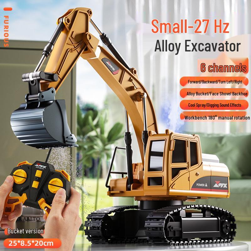 Large Remote Control Alloy Excavator Toy for Kids Single Battery
