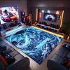 1PC Custom Name Blue Dragon Fantasy Art Theme Floor Mat Ideal for Living Room, Game Rooms, Office, Bedroom,Floor Mat Playful Design
