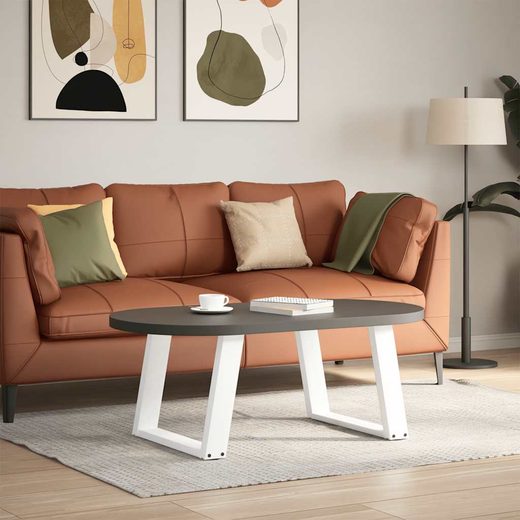 Vidaxl Coffee Table Legs, 2 Pcs, White, 70X(42-43) Cm, Steel