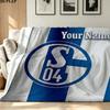 1PC FC Schalke 04 Custom Name Patterned Flannel Blanket Suitable For All Seasons for Home Decor Warmth and Comfort Gifts Holiday Present