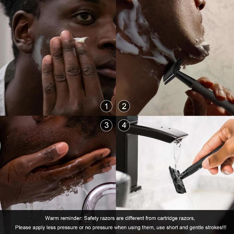 Men's Double Edge Beard Shaving Razor - Traditional Classic Safety Razor for Barber Styling Accessories Hair Grooming Kit