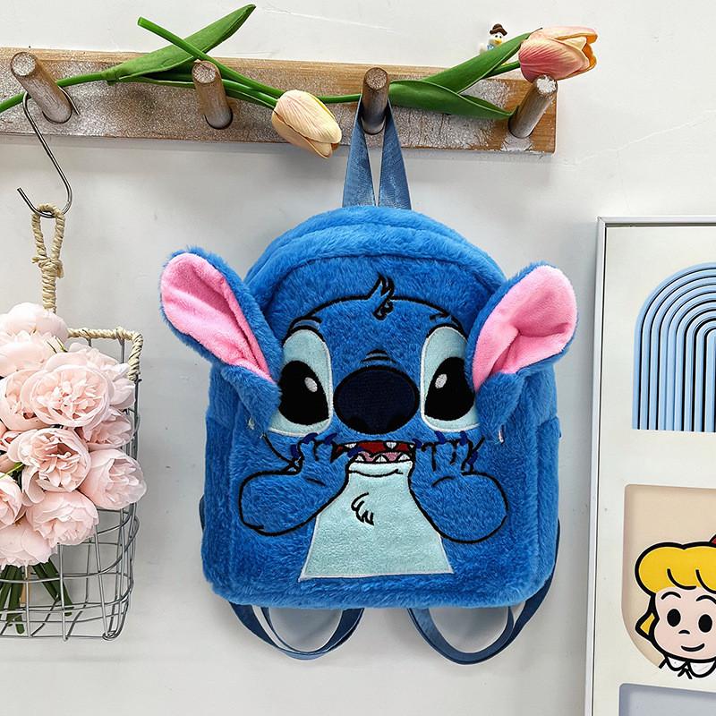 Stitch Plush Backpack For Students With Cushioned Straps Durable Polyester Material Special Characters Included