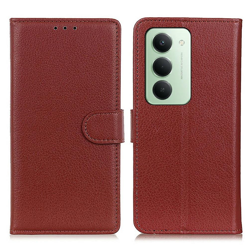 For Xiaomi Redmi 15 5G (Global) (169mm) Wallet Case PU Leather Phone Cover Litchi Texture