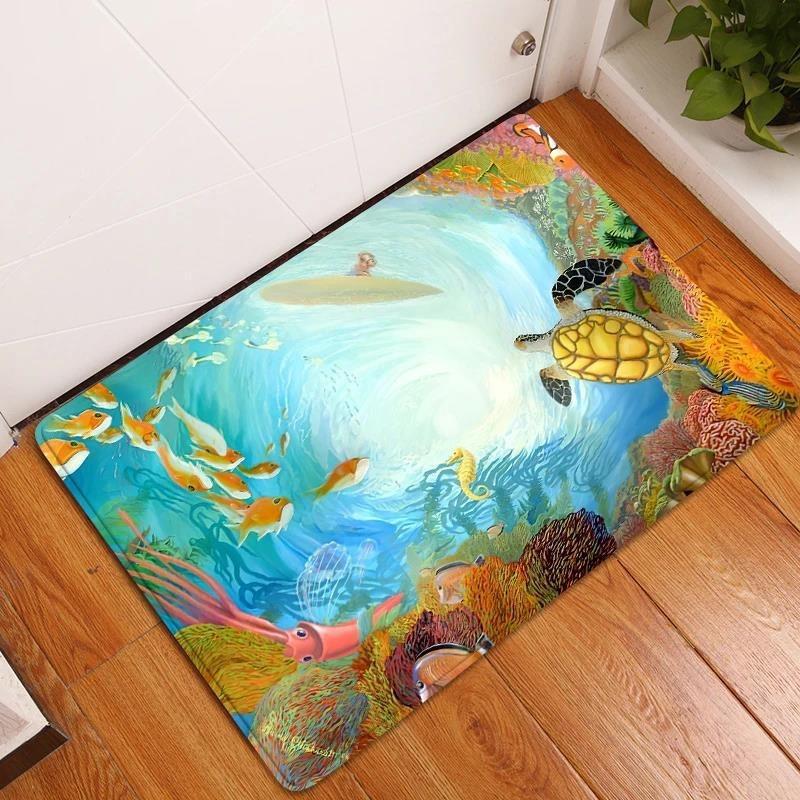 Underwater World Large Carpet Rug for Home Living Room Bedroom Sofa Doormat Decor Kids Play Area Rug Carpet Non-slip Floor Mat