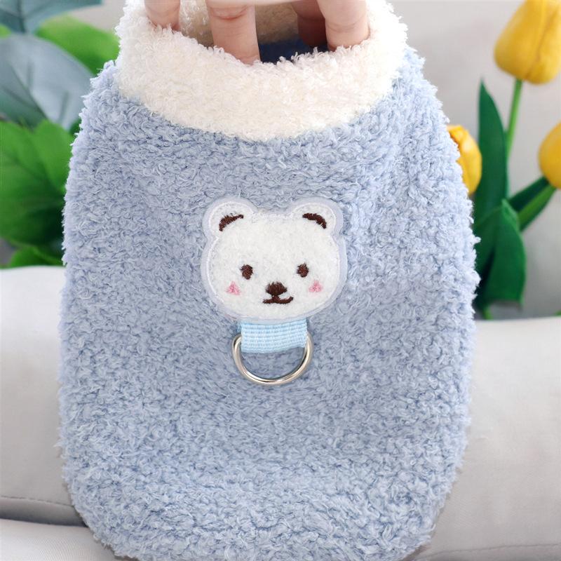 Autumn Pet Warm Fleece Traction Dog Clothes Teddy Panda Cat Summer Small Dog Autumn and Winter Clothes