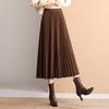 Bailuyu Autumn/Winter High-Waist Pleated Knit Midi Skirt