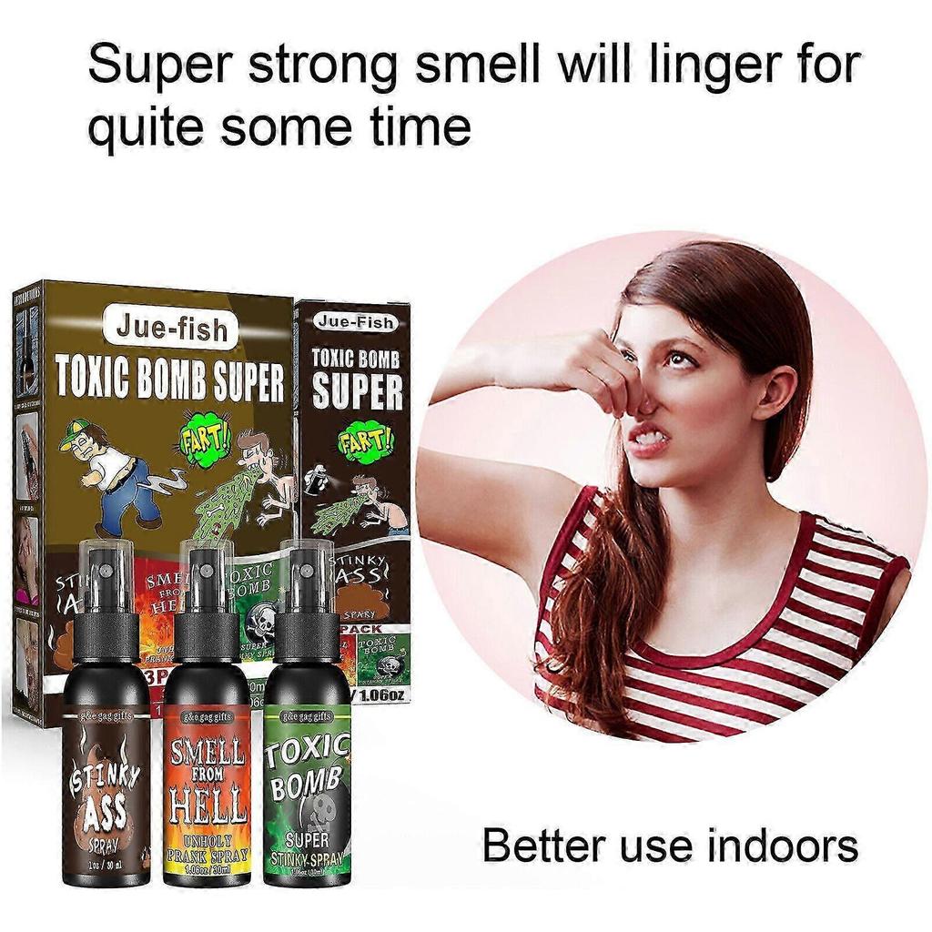 3Pcs/set Novelty Liquid Fart Gag Prank Joke Spray Can Stink Bomb Smelly Stinky NEW