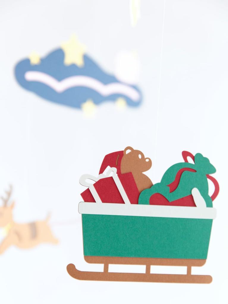 Mobile "Santa Claus Goes On His Journey -Holy Night-" A Dreamy Time Leading Up To Christmas. Adult Interior Decor. W32cm X H40cm. A Mobile Brand Born