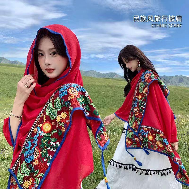 Thin Summer Ethnic Style Scarf For Travel Photo Shoot