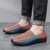 Sneakers Estive da Uomo Nere Treccia Spiaggia Morbide Leggere Scarpe Sportive Casual Tessuto Traspirante Slip on Ballerine
