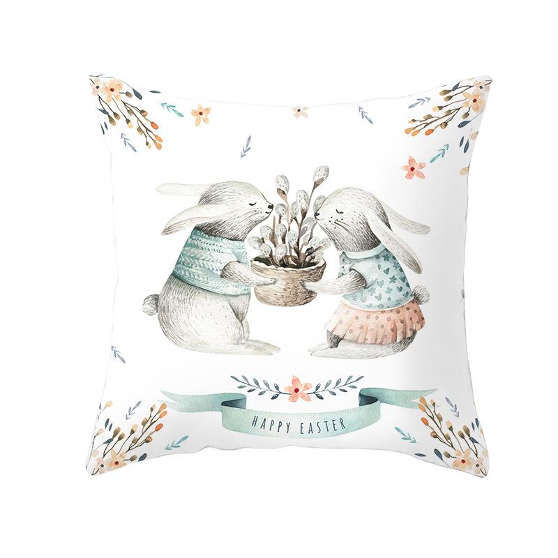 New Easter Bunny Pillow Cover Festive Home Decor Pillow Cover