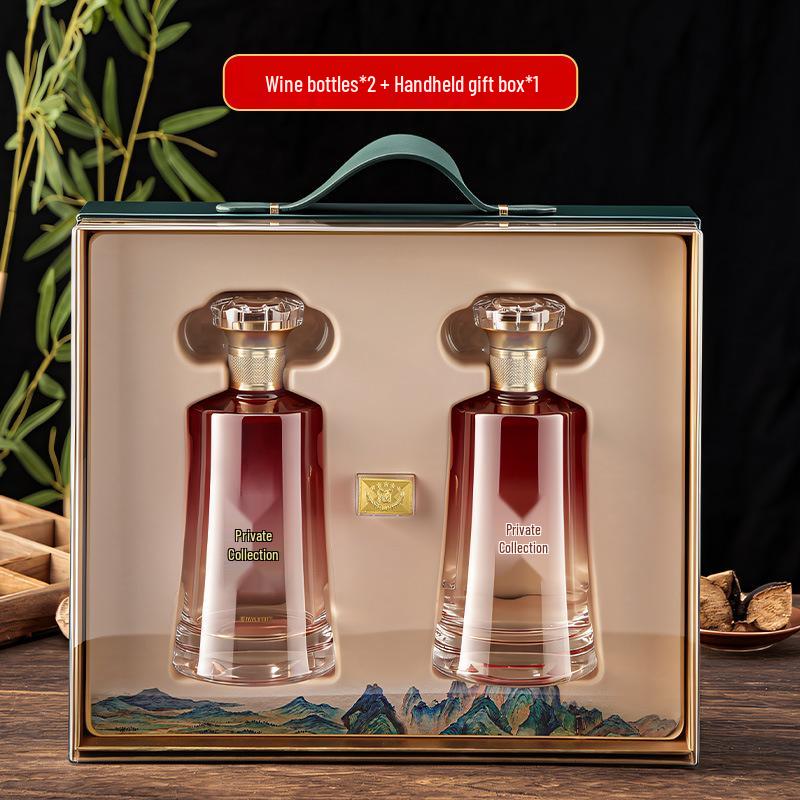 500ml Original Pulp Glass Baijiu Bottle Set - Thickened, Sealed, Empty for Collection