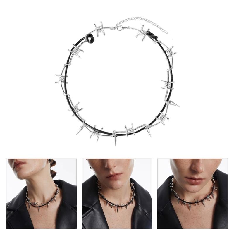 Stylish Gothic Thorn Necklace Adornment Perfect for Punk Style and Trendsetters Seeking Unique Accessories