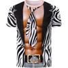 Summer Men's T-Shirt 3D Print Funny Tiger Leopard Pattern Fake Suit T Shirts Fashion Cosplay Men Women Short Sleeve Party Tees Top