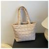 Large Capacity Solid Color Simple Versatile Women Single Shoulder Commuter Tote Bag