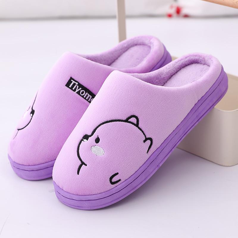 

«Корейские плюшевые хлопковые тапочки с изображением медведя из мультфильма»: Для дома и улицы, уютный, теплый, унисекс