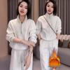 2024 Autumn/Winter High-End Petite Fleece Sweatshirt & Pants Casual Fashion Set
