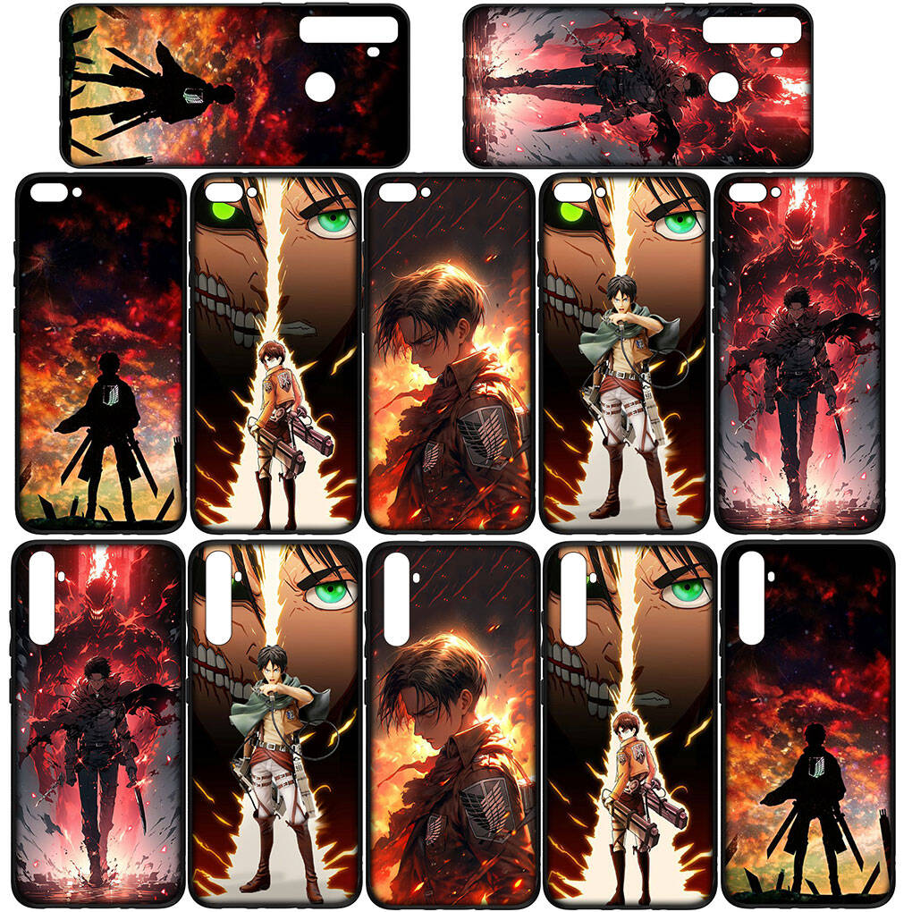 Phone Case for Samsung Galaxy S25 S23 S22 S24 Ultra FE A05 A06 A15 A16 A36 A37 A35 A54 A55 A56 A57 A25 A26 A53 Levi Attack On Titan Eren Jaeger Cover