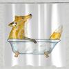 Whimsical Cartoon Fox Shower Curtain - Watercolor Print, Vibrant Colors, Machine Washable, Includes Hooks, All-Season Use