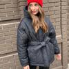 In Stock 22 New European and American Foreign Trade Cross-Border Hot Models Hood Cotton-padded Jacket Warm Outerwear Plus Size Lace-up Down Cotton Top