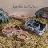 Realistische Steen Klimhuisje Huisdier Voerbak Anti-slip Mini Huisdier Waterbak Reptiel Voerbak Terrarium