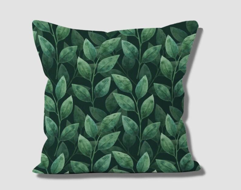 Home Decor Exotic Green Leaf Pattern Digital Printed Pattern Cushion Cover Suitable For Sofa Bedroom Car Pillow Cover