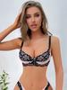 Floral Lace Sexy Bow  Floral Push-Up Bra with Seductive Bow Accent - Timeless Classic Design, Adjustable Straps  Fit Underwear  Women's Lingerie