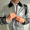 Costume en Cuir Argenté Michael Jackson Avec Veste à Manches Longues Pour Halloween Spectacle sur Scène