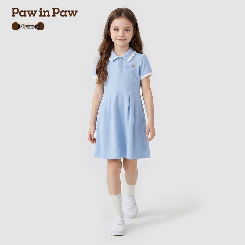 PawinPaw Girls  Cartoon Bear Polo Dress
