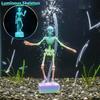 Bubble Driven Aquarium Ornament Movable Joints Dancing Bone Luminous Skeleton Office Desk