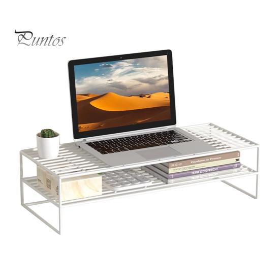 Computer Elevated Rack Monitor Stand Double-Layer Design High Stability Ventilated Laptop Stand Office Desk Storage Organizer