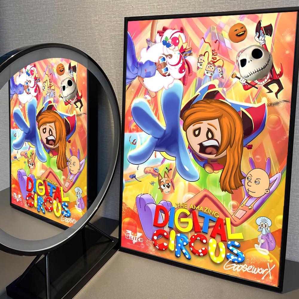 Desene animate Uimitorul Circ Digital C-Circus Postere Vintage Autocolant Retro din Hârtie Kraft DIY Cameră Bar Cafenea Decor Cameră Kawaii