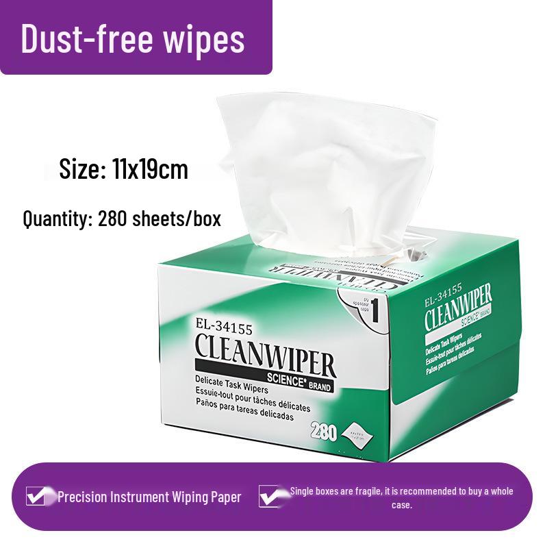 

Промислові серветки для чищення без ворсу - Для використання в лабораторіях та для приладів, Вбирають олію та воду, Папір для лінз - Зелена коробка