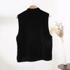 Golden velvet vest vest women's stand-up collar color buckle high-end sleeveless top