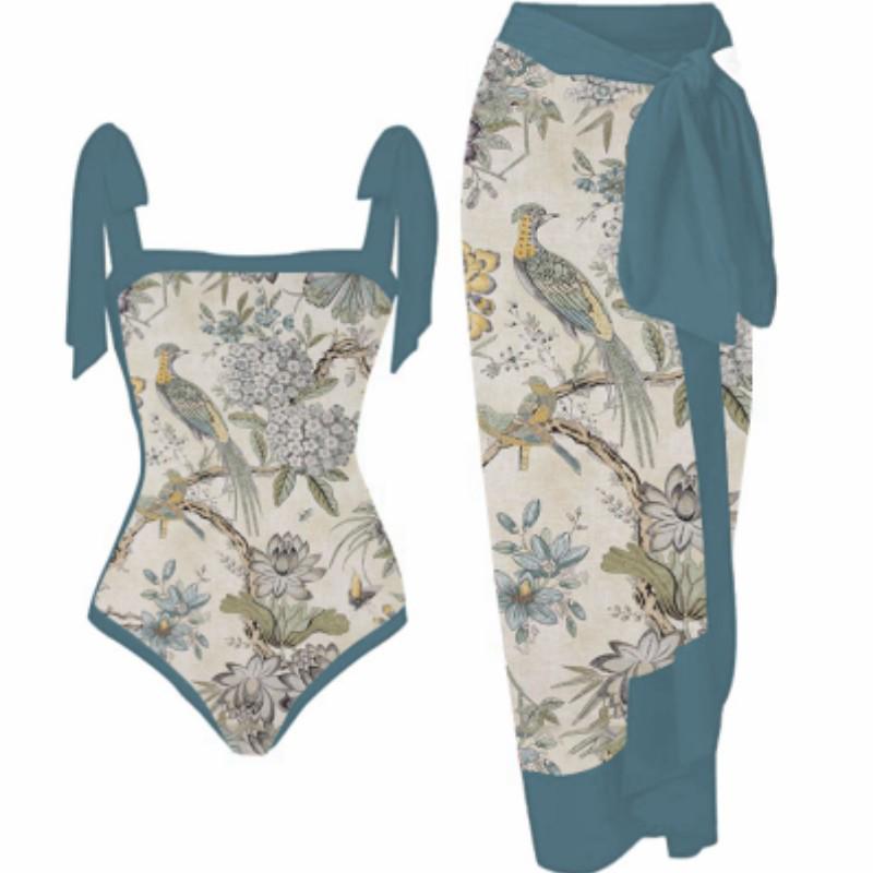 European Retro One-Piece Slimming Swimsuit - Quick-Drying, Belly-Covering Beachwear for 2025