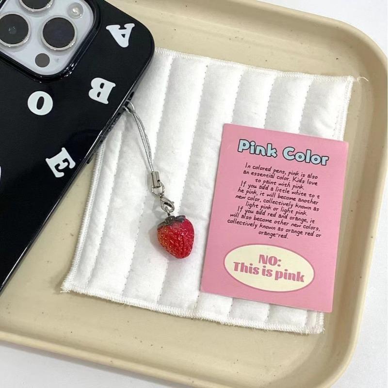 Cartoon Strawberry Phone Charm for Girl Korean Fashion Schoolbag Pendant Keyring Portable Phone Lanyard Phone Accessories