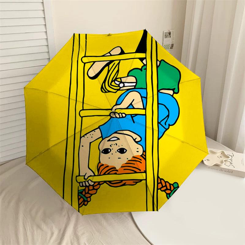 

1PC ladder children Umbrella-8-Rib Reinforced, Automatic Open, Lightweight & Durable, Cute Fashion Accessory for Outdoor, Beach or Casual Use, Beach U