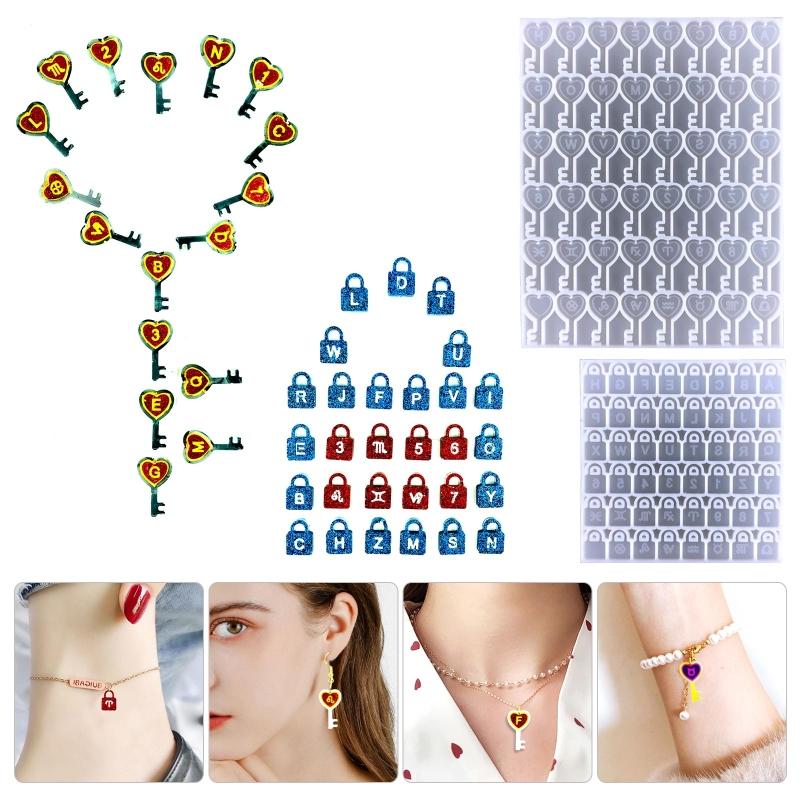 Number Alphabet Constellation Earrings Silicone Mold Crystal Epoxy Diy for Key Lock Pendant Jewelry Epoxy Mold for DIY C