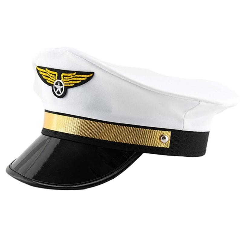 Flight Hat for Adult Cosplay Party Uniform Crew Hat for Male Women Role Play BachelorParty Dress Up Top Hat