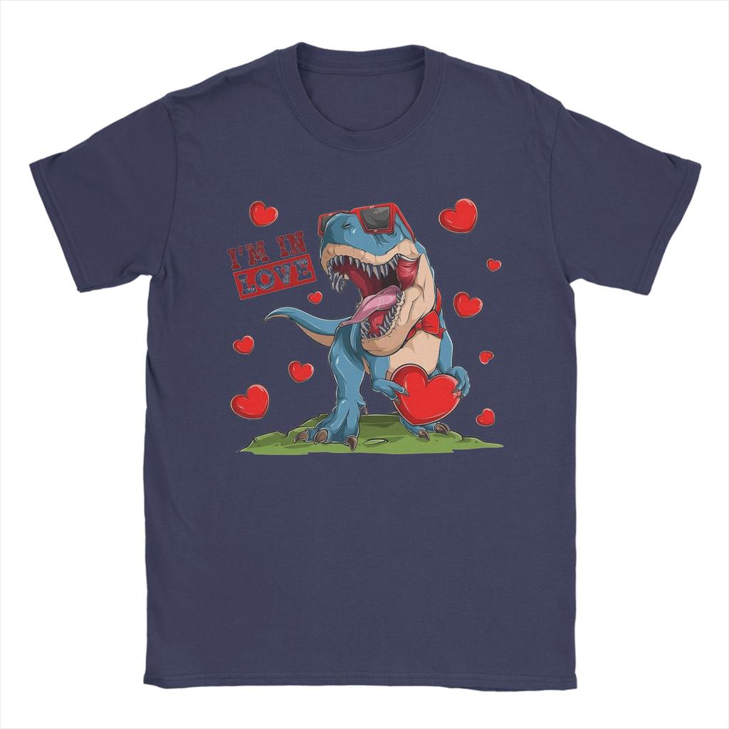 Trex Dino I Steal Hearts TShirt for Unisex  Casual Cotton Tees Crewneck Short Sleeve T Shirt New Arrival Tops