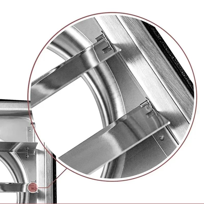 1pcs 100/125/150mm Stainless Steel Air Vent Wall Ventilation Cap Movable Square Air Outlet Kitchen Wall Grilles Duct Cover