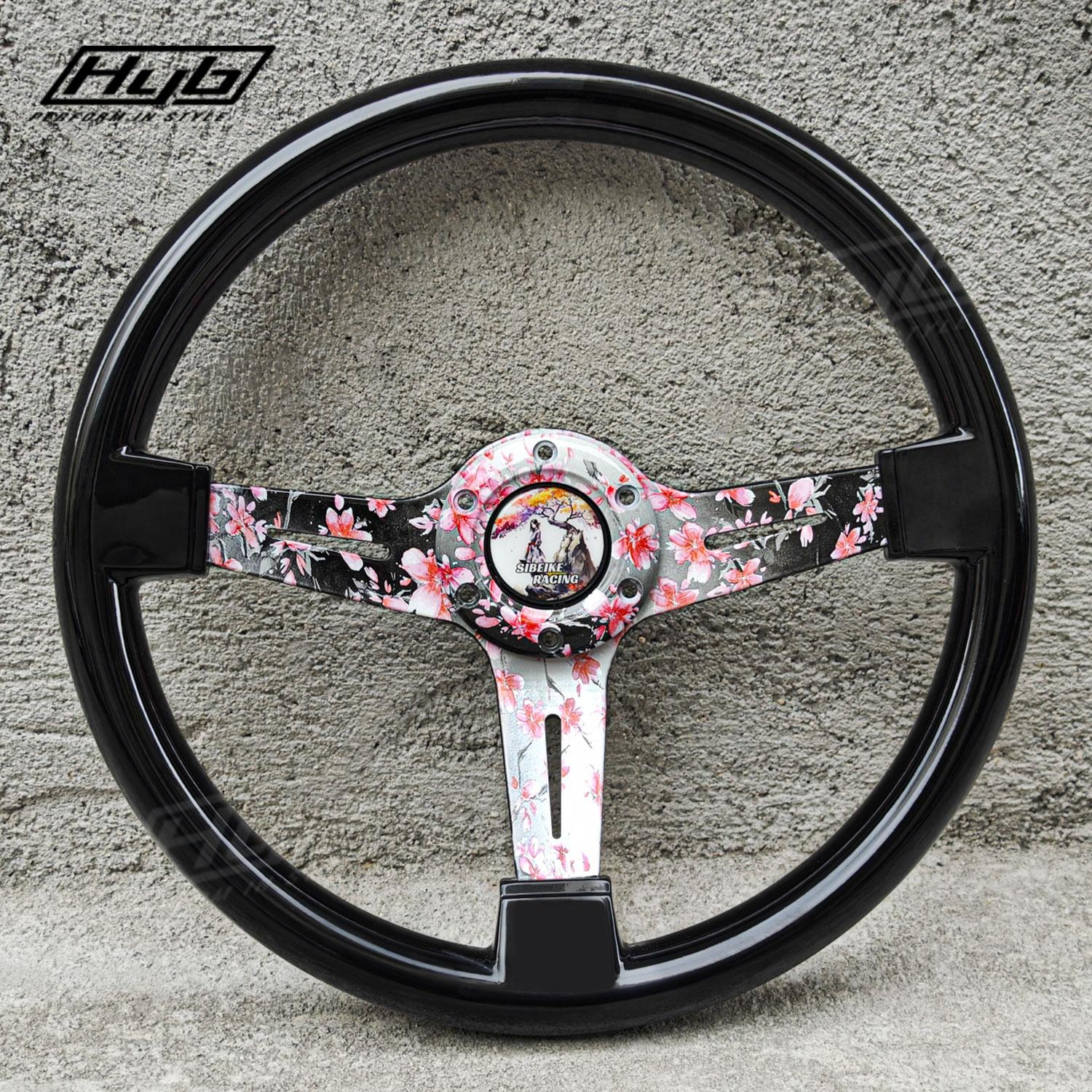 Racing Car 14 Inch 350mm ABS Car Flower Steering Wheel Imitation Auto Drifting Steering Wheel чёрный