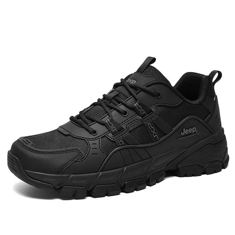Jeep Black Warrior Fabric Comfortable Trendy Versatile Low-Top Hiking Shoes Men Sneaker P510912068