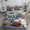 Lovely White Dogs Bedding Set Animal Fashion 3D Print Comforter Luxury Queen King Single Size Duvet Cover Set Home Textile Decor