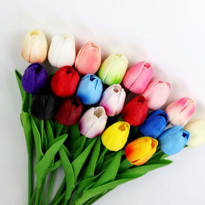 1PC 34cm PU Tulip Real Touch Artificial Flowers Tulip Bouquet for Christmas Halloween Wedding Home Party Decoration Fake Flowers