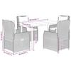 VidaXL Garden Dining Set and Cushions 5 Pcs Light Grey Rattan 3262905